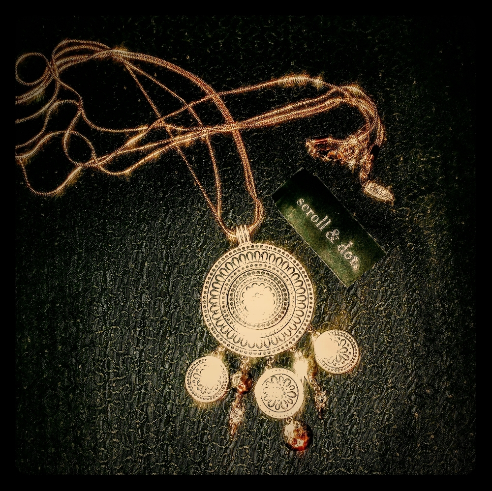 Scroll & Dot Necklace